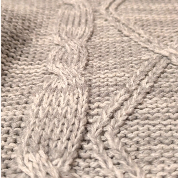 Love Change Gray Cable Knit Cowl Neck Sweater - Small - Cozy Fall & Winter Vibes - Picture 3 of 9